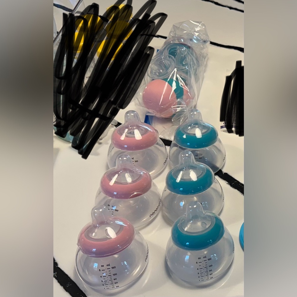 Nanobebe Pink and Blue Baby Bottles